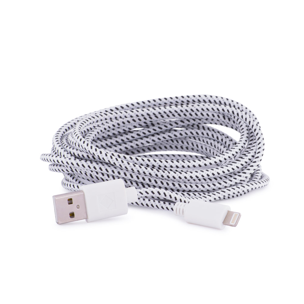 Cablu USB, IPHONE, gri-alb, 3 m