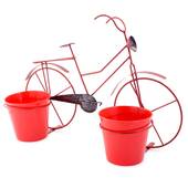 Bicicleta decorativa cu 2 ghivece, rosie