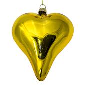 Glob din sticla in forma de inima, auriu