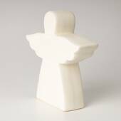 Statueta ingeras, alb, din ceramica, 20 cm