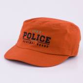 Sapca Police, portocalie cu scris negru