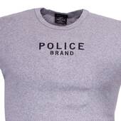 Tricou gri cu scris "POLICE BRAND"