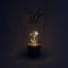 Lampa metalica in forma de ananas, cu led, aurie