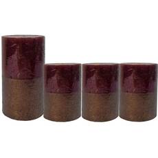 Set 4 lumanari decorative cilindrice