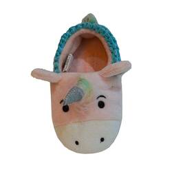 Papuci de interior pentru copii, roz cu unicorn