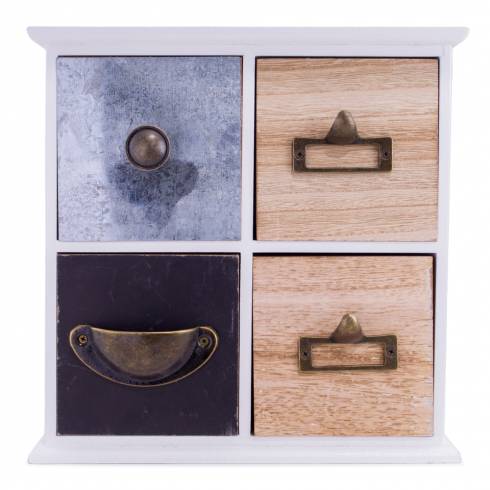 Cutie de bijuterii, cu 4 sertare, decorativa, din lemn