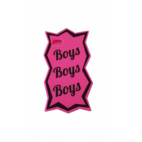 Husa Iphone 4/4S,Tally weijl,roz cu negru”BOYS”