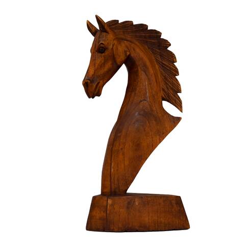 Statueta cal din lemn de suar