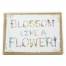 Tablou decorativ Clayre & Eef, din pânză, alb-muștar cu  imprimeu floral