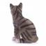 Pisica decorativa din ceramica, gri-negru
