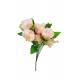 Buchet 7 trandafiri artificiali, alb-roz